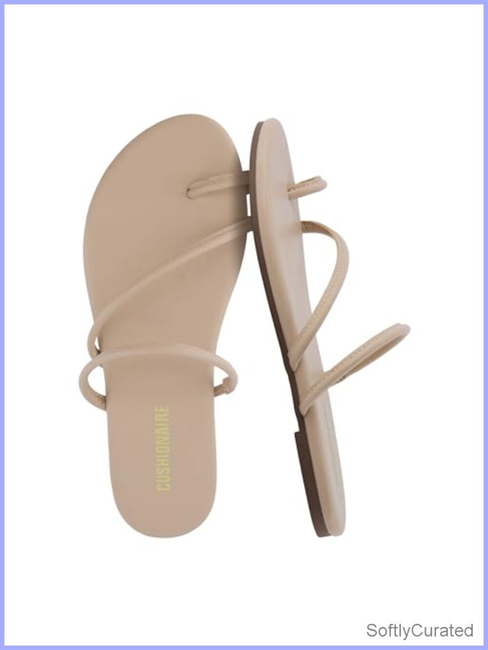 Resort Strappy Vegan Leather Sandals Memory Foam Flat Open Toe